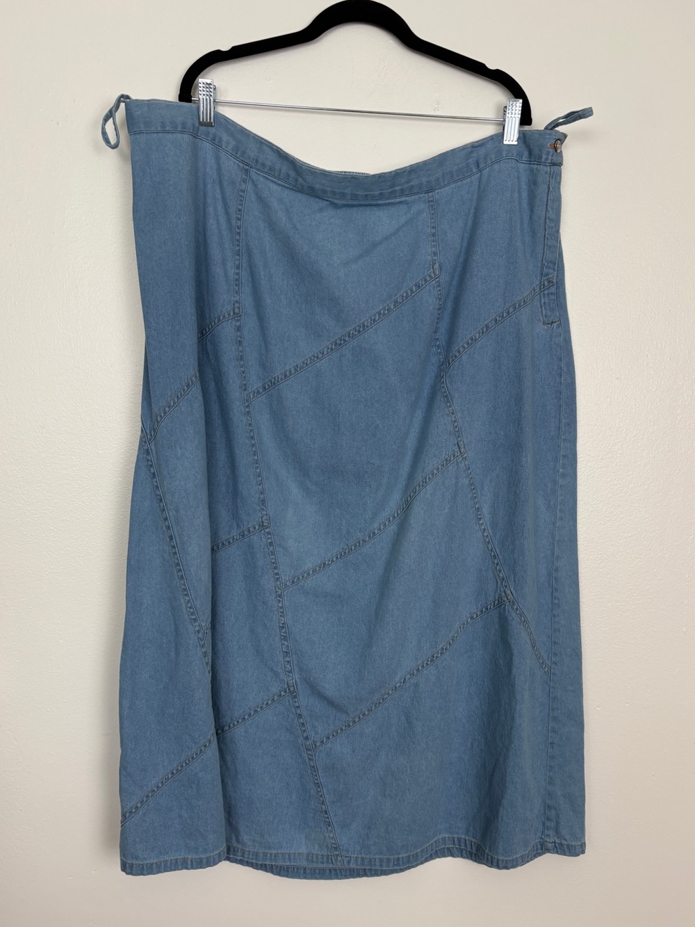 VTG Y2K Boho Denim Midi Skirt (Plus Size)